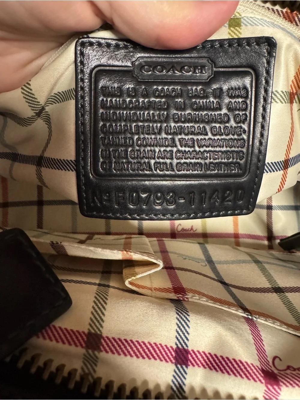 Coach Legacy Bleecker Leather Tote 11420 Black Tattersall Y2K Bag